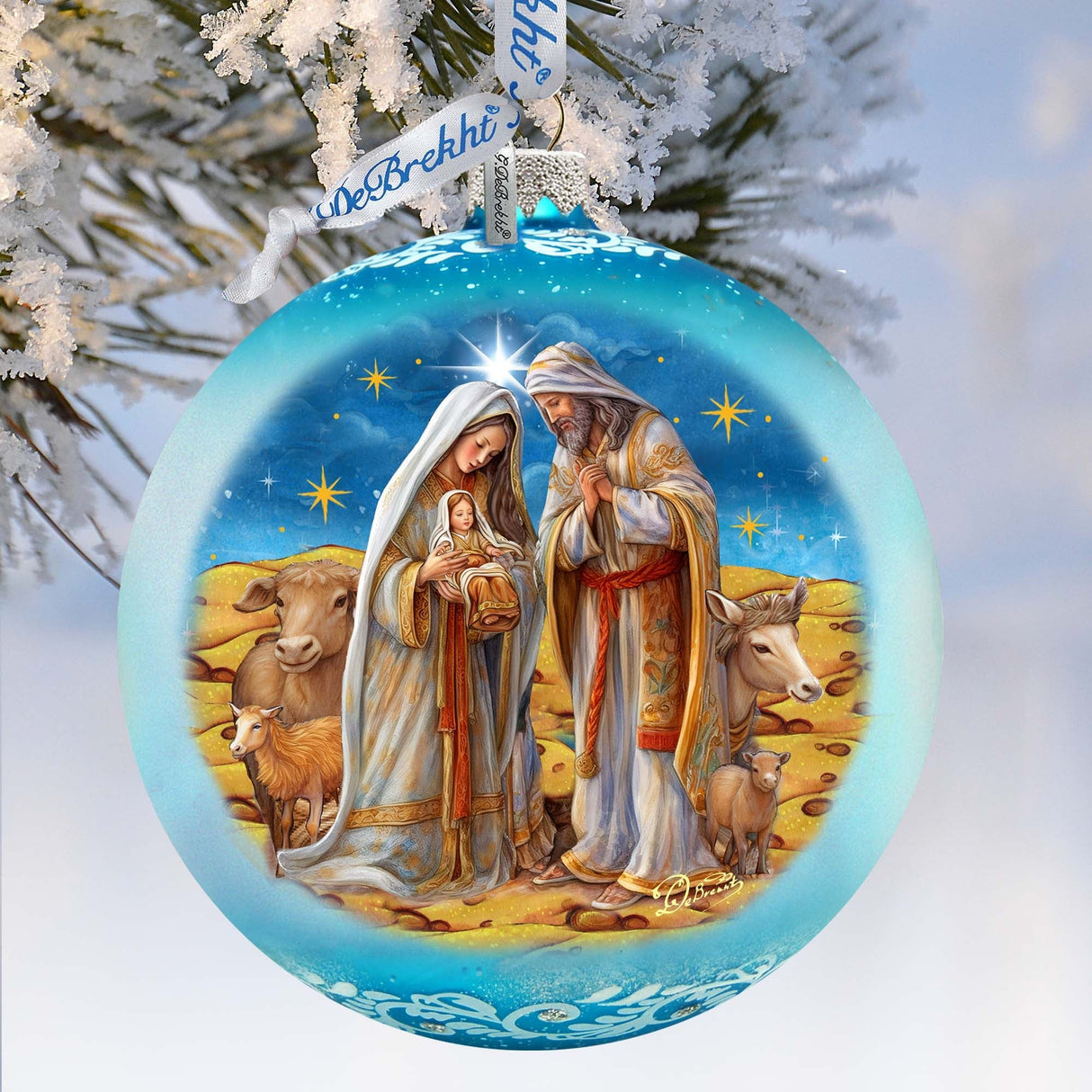 Betelhem Miracle Large Balls, Limited Edition Mercury Glass Ornament by G.Debrekht - Nativity Holiday Decor - 73939