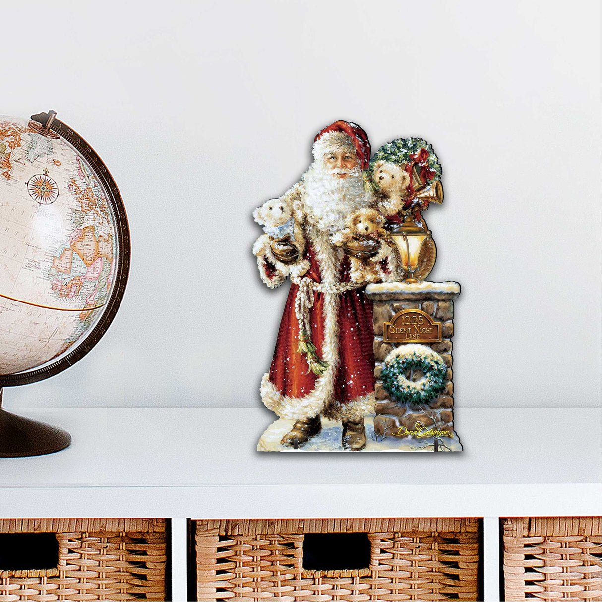 Silent Night Santa Christmas Door Decor by D. Gelsinger - Christmas Santa Snowman Decor - 8461013H-1315