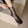 1 Pair Floral Lace Mesh Socks, Thin Sheer Retro Style Mid Tube Socks, Women's Stockings & Hosiery
