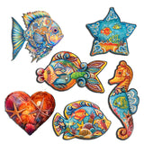 Ocean Treasures Decorative Wooden Magnets Set of 6 by G. Debrekht - Coastal Decor - 8090063G-S6