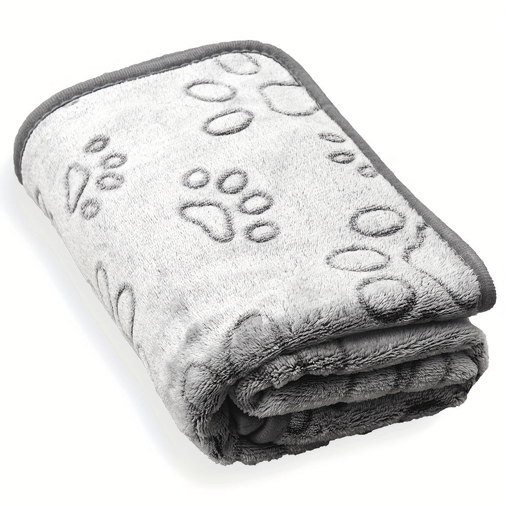Manta cómoda para cachorros con lindas huellas de patas: forro polar suave y cálido para perros y gatos, ideal para la siesta y para viajar.