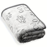 Manta cómoda para cachorros con lindas huellas de patas: forro polar suave y cálido para perros y gatos, ideal para la siesta y para viajar.