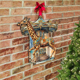 Carousel Giraffe Holiday Door Decor  by G. Debrekht - Christmas Decor - 8611028H