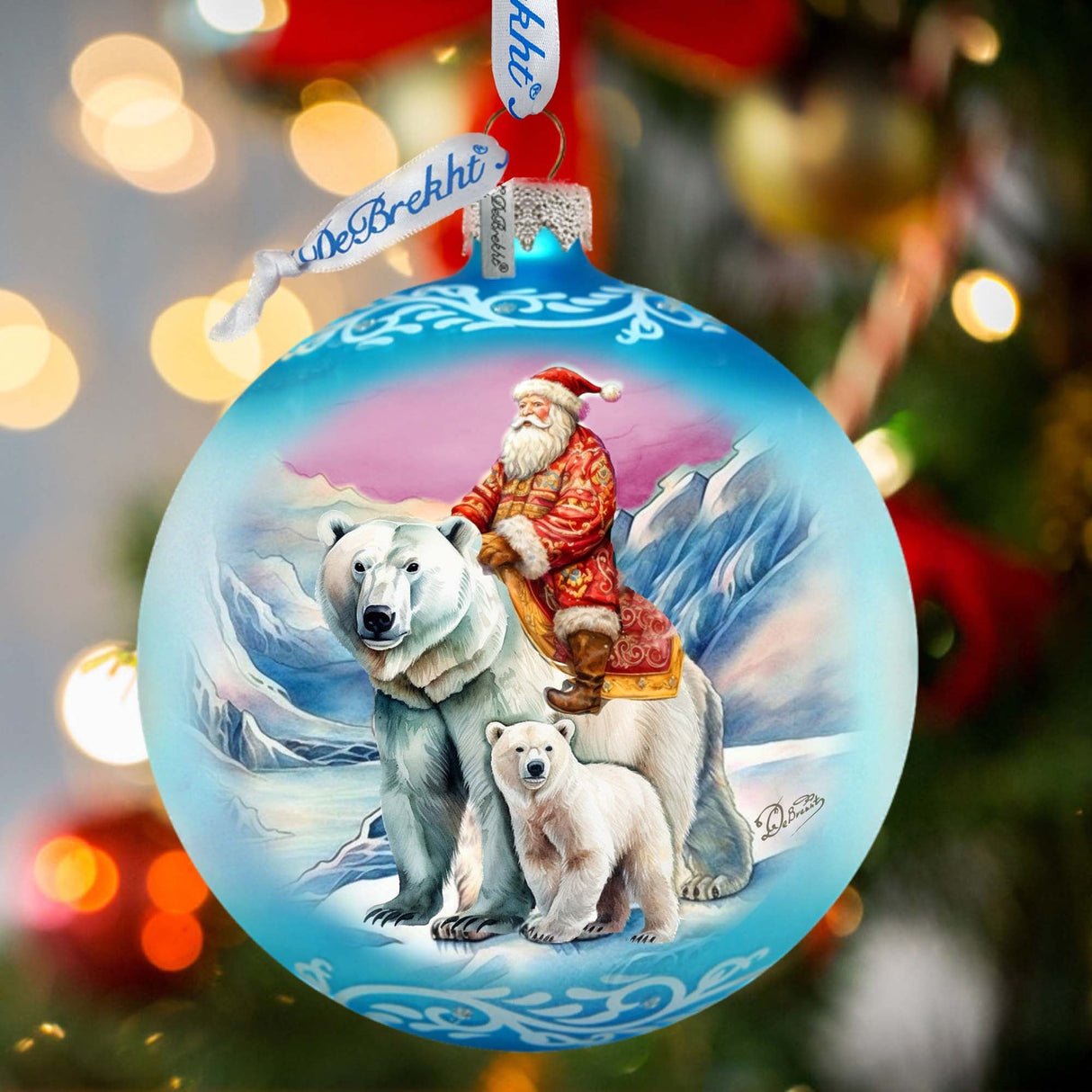 Arctic Adventurer Lg Glass Ornament by G.Debrekht - Christmas Santa Snowman Decor - 73966
