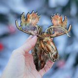 Mighty Moose Of Alaska Wooden Ornaments by G.Debrekht - Wildlife Holiday Decor - 8710108-2