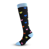 1 Pair of Stylish Striped Compression Socks for Women - Breathable, Comfortable, and Protective Ankle and Calf Support for All-Season Wear - Hand Wash Only, Nylon Blend Knit Fabric