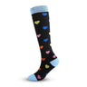 1 Pair of Stylish Striped Compression Socks for Women - Breathable, Comfortable, and Protective Ankle and Calf Support for All-Season Wear - Hand Wash Only, Nylon Blend Knit Fabric
