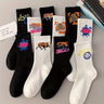 3/6/8/10/12 paires de chaussettes mi-longues avec graffitis et peinture au pistolet pour une mode, un confort et une durabilité personnalisés