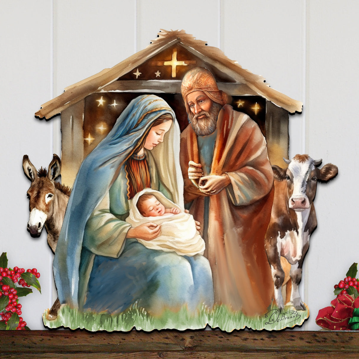 Born Under Bright Star Nativity Holiday Door Decor by G. Debrekht - Nativity Holiday Decor - 8611082H