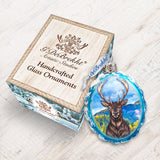 Adorno de vidrio de mercurio con forma de caribú de G. DeBrekht - Decoración navideña con vida silvestre - 771057