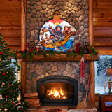 North Pole Santa Christmas Door Decor by G. DeBrekht - Christmas Santa Snowman Decor - 8117418H