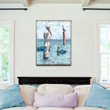 Arte de pared costero de madera con aves pacíficas, pelícanos y gaviotas de Nature Wonders - Decoración costera de vida marina - 95252-4B