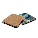 Northern Lights Wooden Cork Placemat and Coasters Gift Set of 7 by Nature Wonders Nature Wildlife Decor  - 85411C-S7