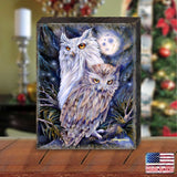Night Watch Owls Wooden Wall Art by J. Bergsma - Nature Wildlife Decor - 85922902B-JB