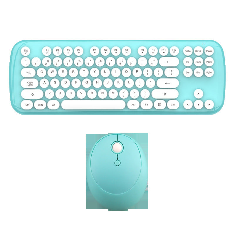 Retro Wireless Keyboard & Mouse Set for Girls