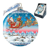 Up-Up Away Ball Glass Ornament Limited Edition by G. DeBrekht - Christmas Santa Snowman Decor - 73842