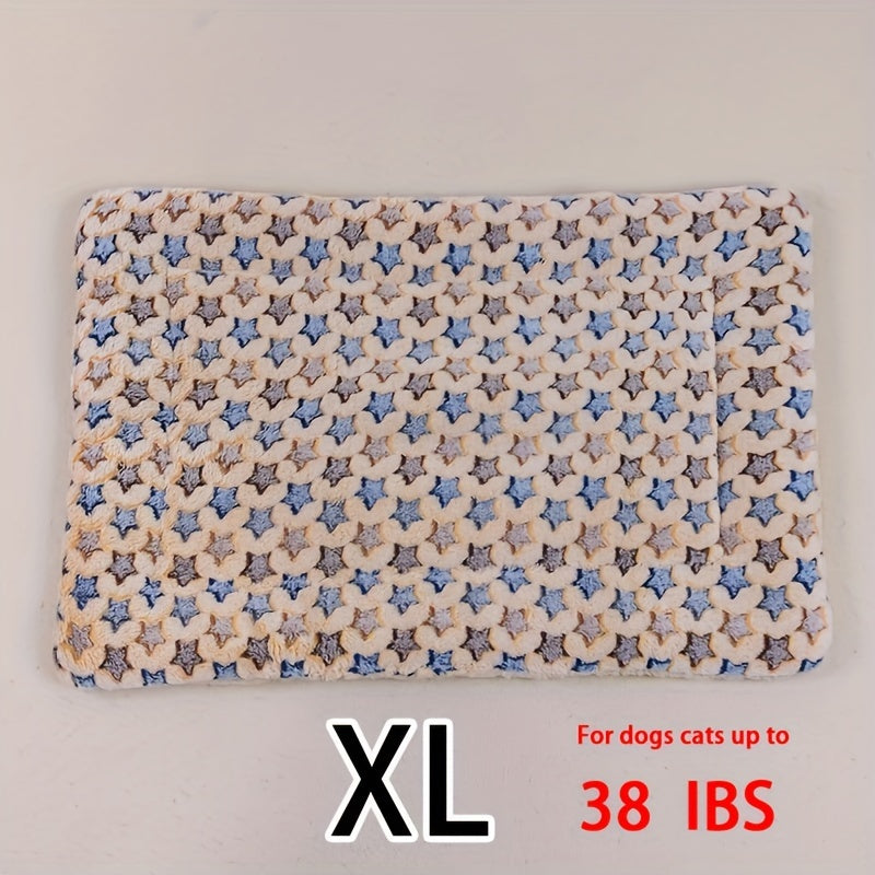 Manta rectangular para mascotas, resistente a la suciedad y para todas las estaciones - Cómoda cama con estampado de pata de perro y corazón (1 unidad)