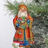 Adornos de madera de la Corona de la Alegría de Papá Noel de G. Debrekht - Decoración navideña de Papá Noel y muñeco de nieve - 8691402