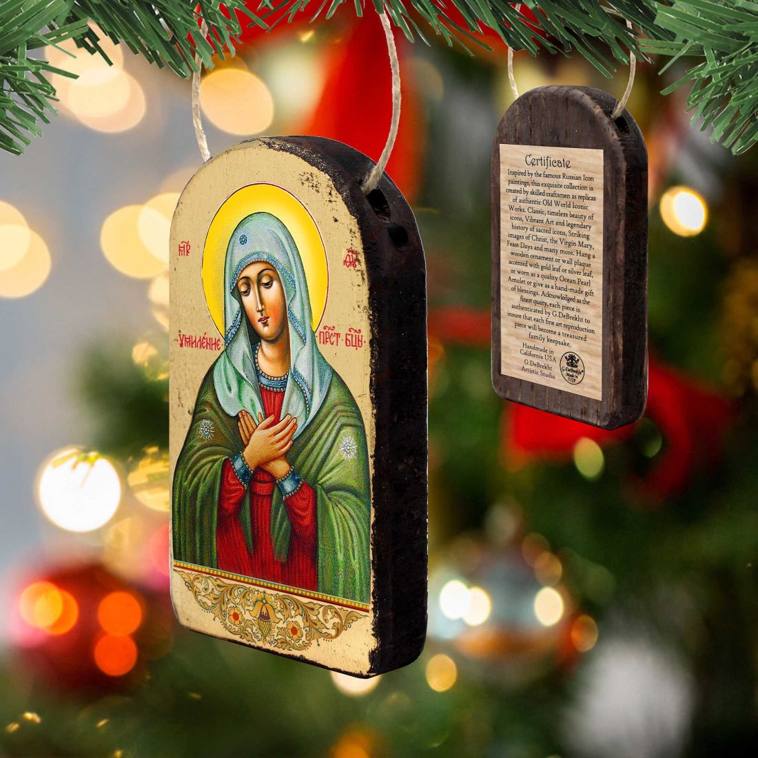 Adorno religioso ortodoxo de la Madre de Dios, Ternura, icono sagrado - Decoración inspiradora - 87012