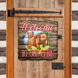 Welcome Cabin Bears Wall Door Hanger - Wildlife Holiday Decor - 8114080H