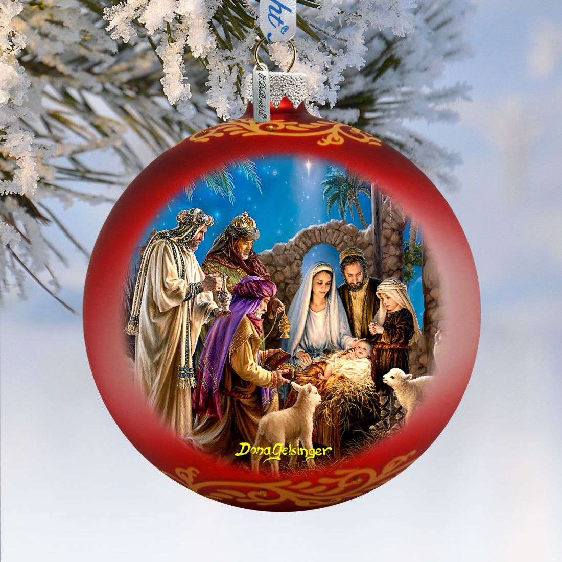 Adorno de vidrio para la Natividad de Nochebuena, edición limitada, de D. Gelsinger - Decoración navideña - 73898-1208