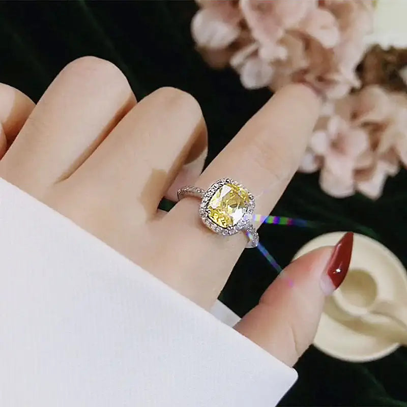Rings For Women Bridal Wedding Anelli Trendy Jewelry Engagement Ring White Gold Color Anillos - Lootquake