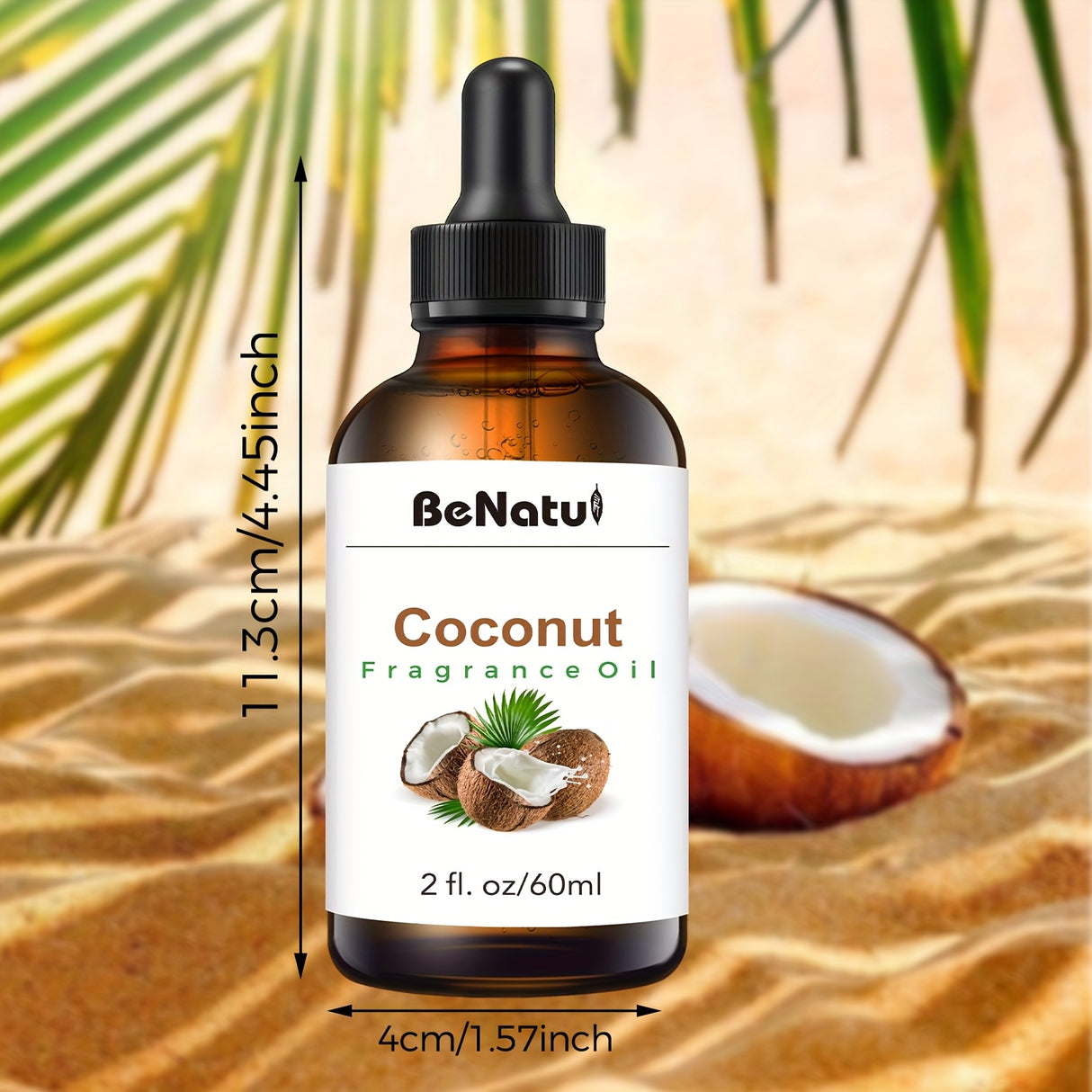 60ML Coconut Essential Oil, Coconut Fragrance Body Oil, 2FL.OZ For Humidifier, Diffuser, Scented Candle, Body Massage Hair Moisturizing, Holiday Gift Recommendations