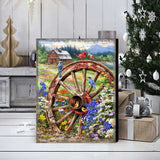 The Wagon Wheel Wooden Wall Art by D. Gelsinger - Family Love Decor - 95682B-DG