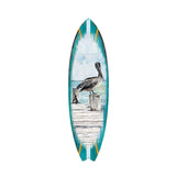 Tabla de surf de pelícano, arte costero para puerta de G. DeBrekht - Decoración costera con vida marina - 8490107HS