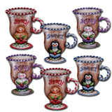 Juego de 6 imanes decorativos de madera con temática de temporada dulce y picante de Jamie Mills-Price - Decoración navideña - 8090053G-S6