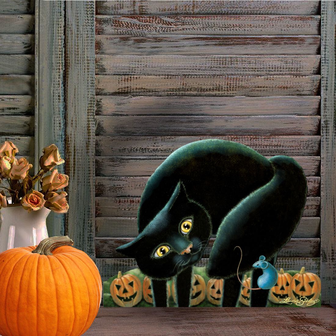Decoración de Halloween para puerta con truco o trato de Laura Seeley - Decoración de Halloween para Acción de Gracias - 8512056H