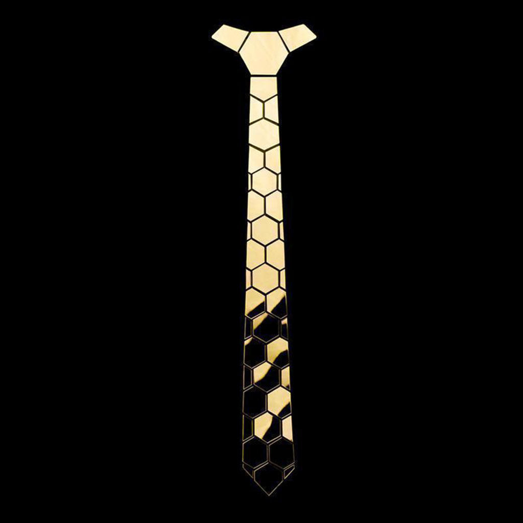 Stitching Geometric Plaid Gold Tie Men's Suit Clothing - Lootquake