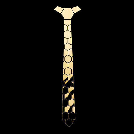 Stitching Geometric Plaid Gold Tie Men's Suit Clothing - Lootquake