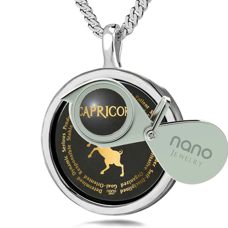 Capricorn Necklaces for Lovers of the Zodiac 24k Gold Inscribed - Lootquake