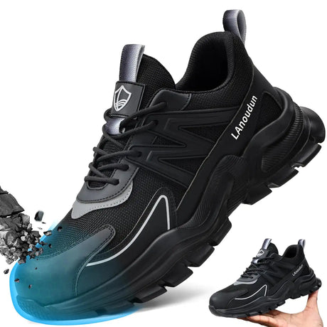 Steel Toe Shoes for Men Women Work Shoes Sneakers Comfortable Lightweight Safety Shoes Puncture Proof Slip Resistant Work Utility Shoes - Lootquake