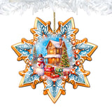 Adornos de madera con forma de copo de nieve de G. Debrekht - Regalos para muñecos de nieve - Decoración navideña de Papá Noel - 8688404