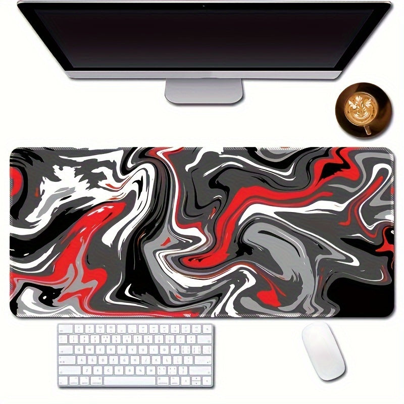 Alfombrilla de ratón grande para juegos, base de goma antideslizante, lavable, diseño de grafiti abstracto, ideal para el trabajo, juegos y la oficina.