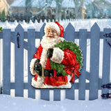 Corona navideña de Papá Noel para puerta de D. Gelsinger - Decoración navideña de muñeco de nieve de Papá Noel - 8461015H-1513