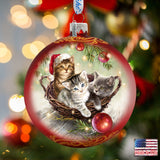 Adorno navideño de cristal con gatitos de D. Gelsinger - Decoración navideña - 71101-1607