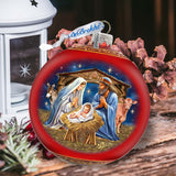From Stable to Savior Lg Glass Ornament by G.Debrekht - Nativity Holiday Decor - 73956