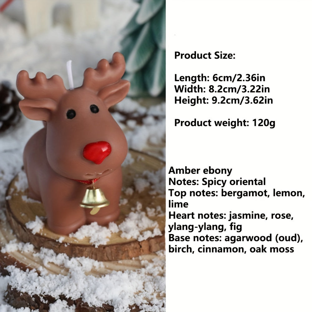 Christmas Reindeer Scented Candle - White Paraffin/Soy Wax, Perfect for Holiday Decor & Gifts