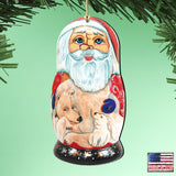 Adornos de madera Matreshka de Papá Noel con forma de oso polar de G. DeBrekht - Decoración navideña de Papá Noel y muñeco de nieve - 8110718