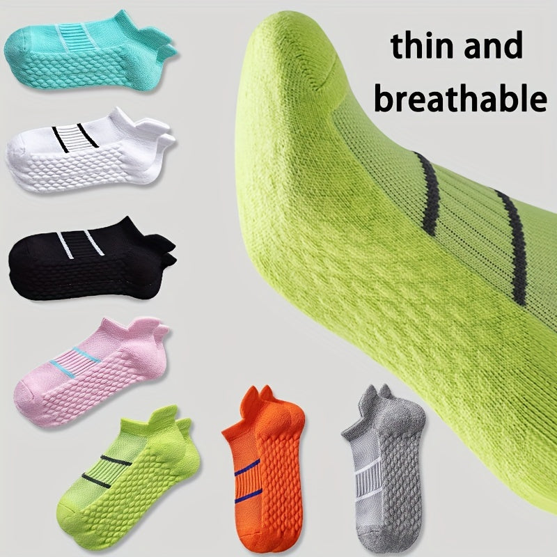 5 pares de calcetines deportivos profesionales para hombre, de verano, de malla fina, transpirables, absorbentes del sudor, antiolor, con protección para el talón y las orejas.