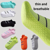 5 pares de calcetines deportivos profesionales para hombre, de verano, de malla fina, transpirables, absorbentes del sudor, antiolor, con protección para el talón y las orejas.