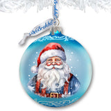Santa's Magical Presence Ball Glass Ornament by G. Debrekht - Christmas Santa Snowman Decor - 73375