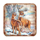 Deer's Wooden Cork Coasters Gift Set of 4 by Nature Wonders - Nature Wildlife Decor  - 95212C-S4