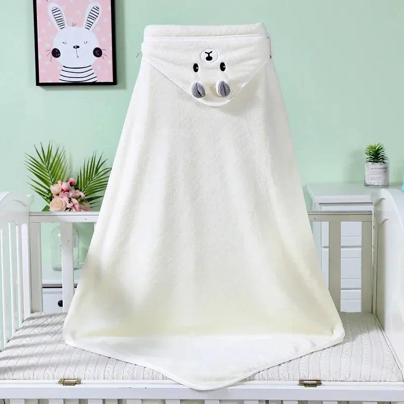 Baby Hooded Bath Towels Cartoon Animal Newborn Soft Towel Blanket Toddler Bathrobe Warm Sleeping Swaddle Wrap for Boys Girls