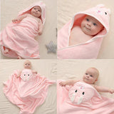 Baby Hooded Bath Towels Cartoon Animal Newborn Soft Towel Blanket Toddler Bathrobe Warm Sleeping Swaddle Wrap for Boys Girls