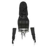 Backless Strappy Hooded Shorts Set