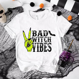 Bad Witch Vibes Round Neck Short Sleeve T-shirt